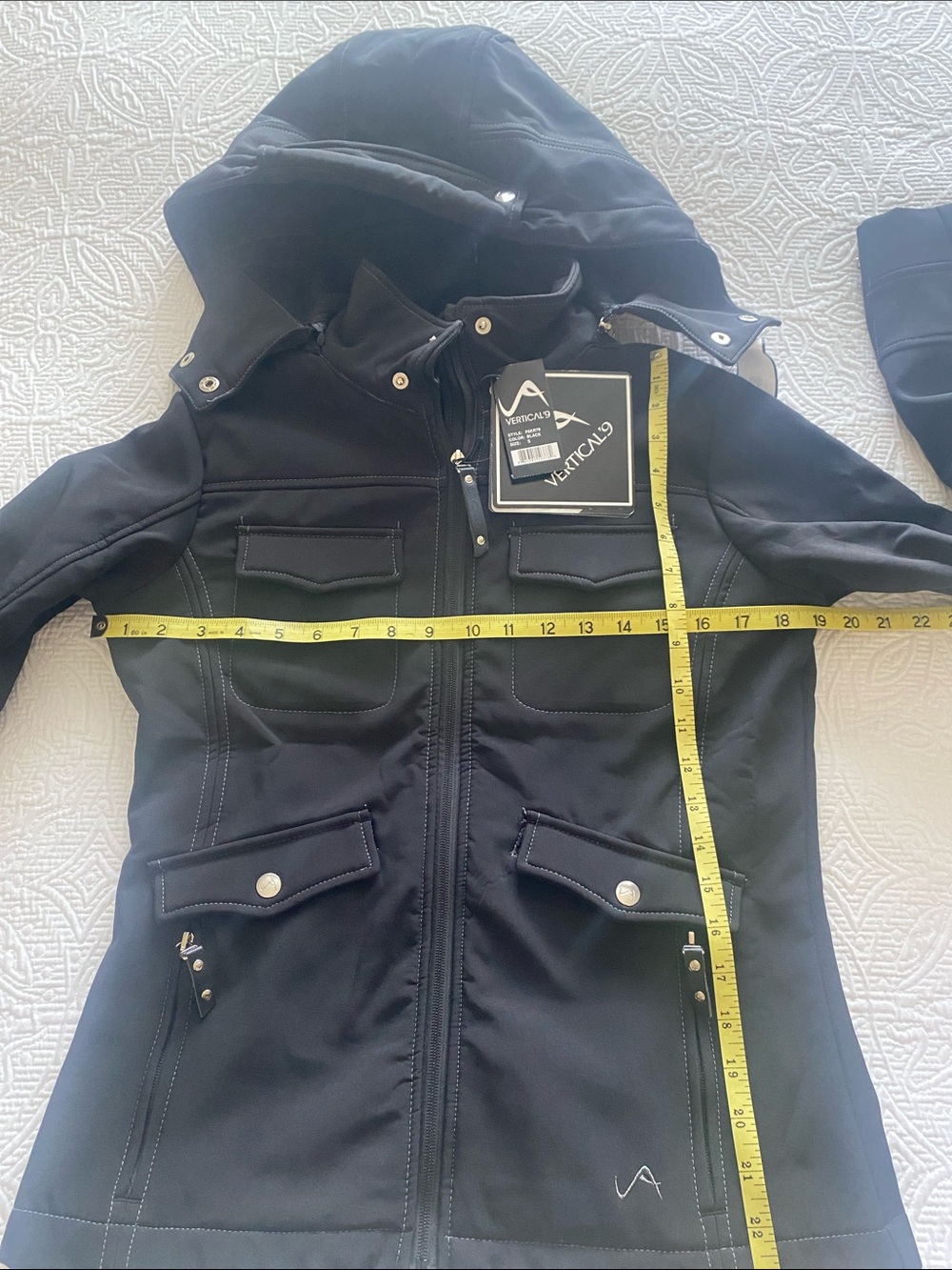Virtical’9 Black Field Jacket with Hood & High Collar NWT - Picture 5 of 13